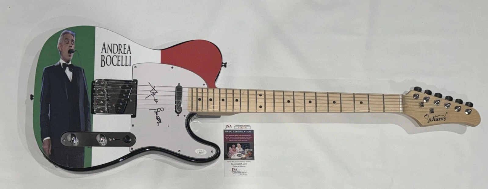 ANDREA BOCELLI SIGNED CUSTOM ELECTRIC GUITAR ITALIAN TENOR LEGEND JSA COA