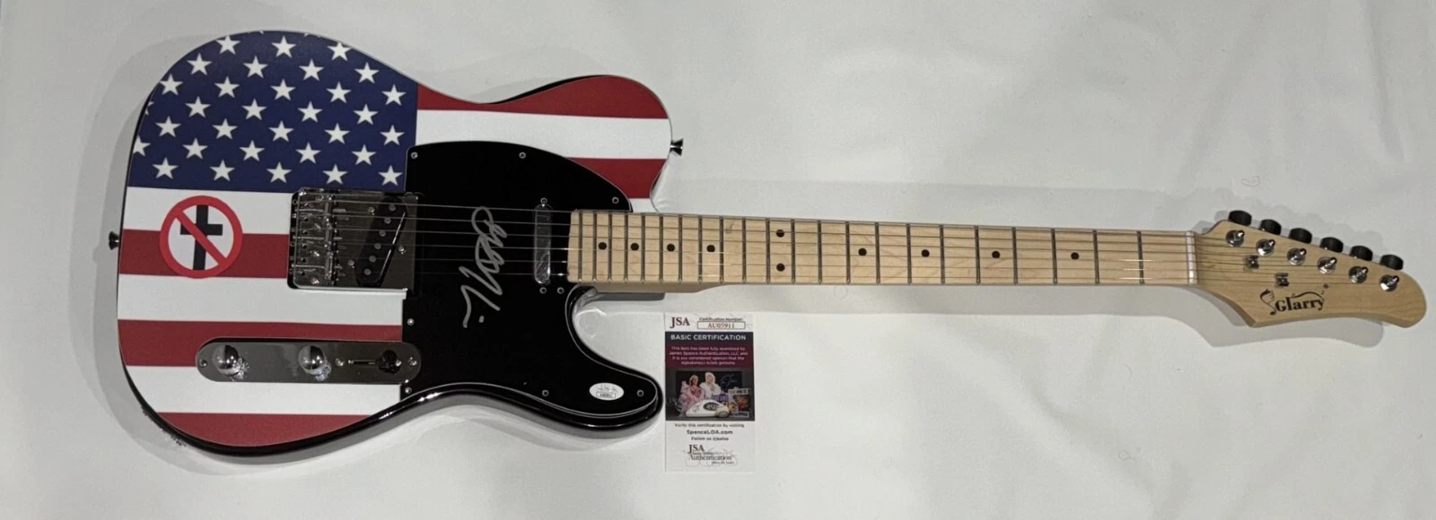 GREG GRAFFIN SIGNED USA FLAG ELECTRIC GUITAR RELIGION PUNK LEGEND JSA COA