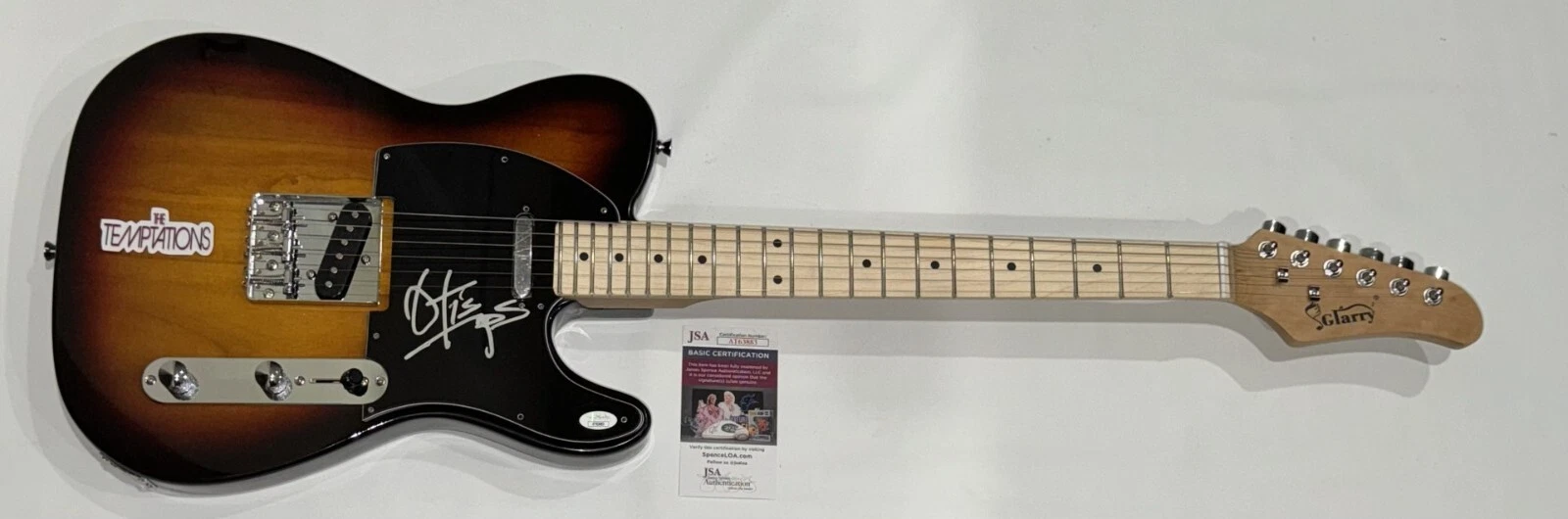 OTIS WILLIAMS SIGNED SUNBURST ELECTRIC GUITAR THE TEMPTATIONS PROOF JSA COA