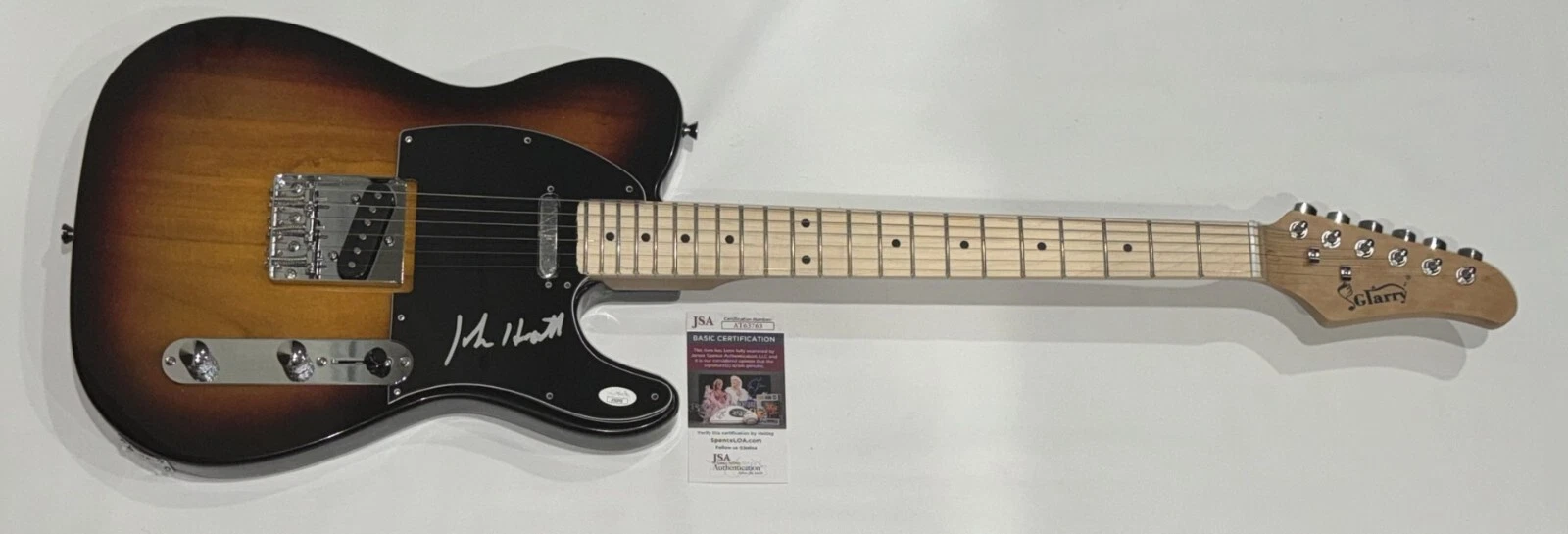 JOHN HIATT SIGNED SUNBURST ELECTRIC GUITAR LEGEND AUTOGRAPHED JSA COA