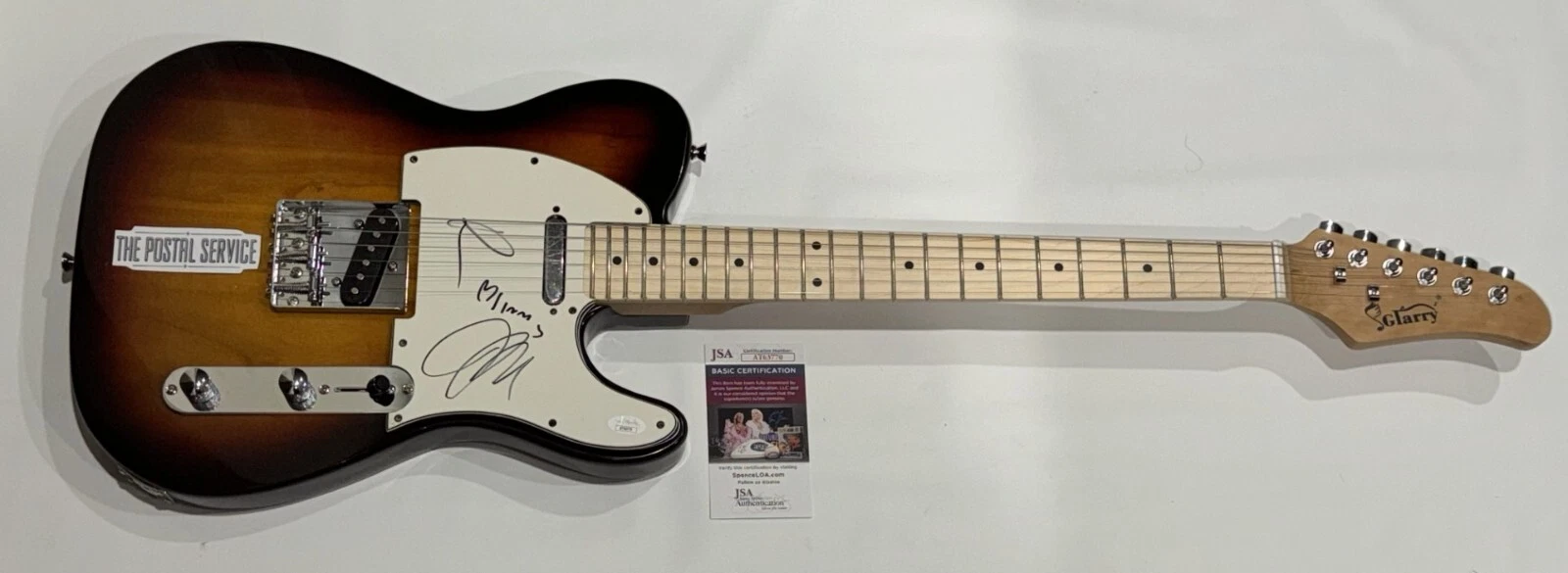 THE POSTAL SERVICE SIGNED GUITAR BEN GIBBARD JENNY LEWIS JIMMY VERY RARE JSA COA