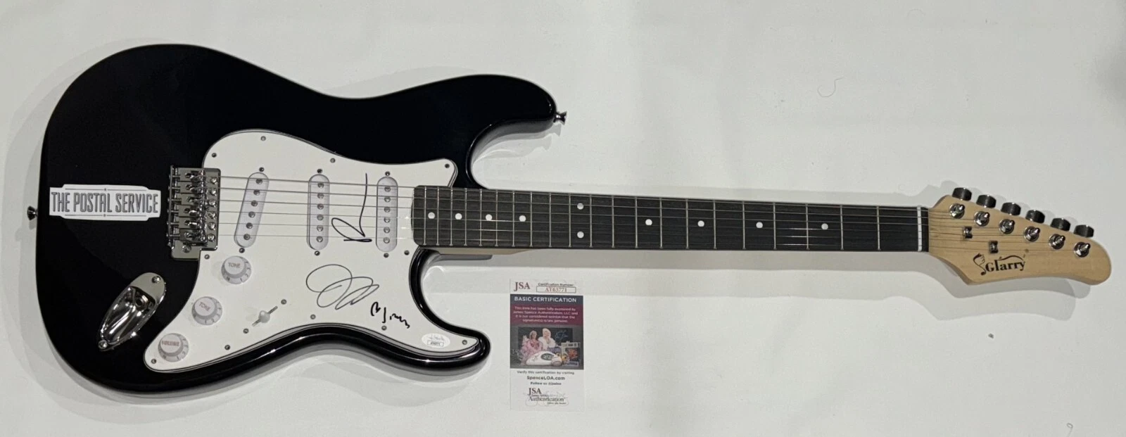 THE POSTAL SERVICE SIGNED GUITAR BEN GIBBARD JENNY LEWIS JIMMY VERY RARE JSA COA