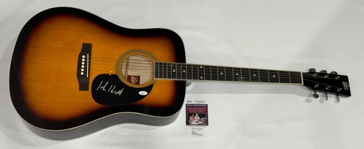 JOHN HIATT SIGNED SUNBURST ACOUSTIC GUITAR BLUES AUTOGRAPHED JSA COA