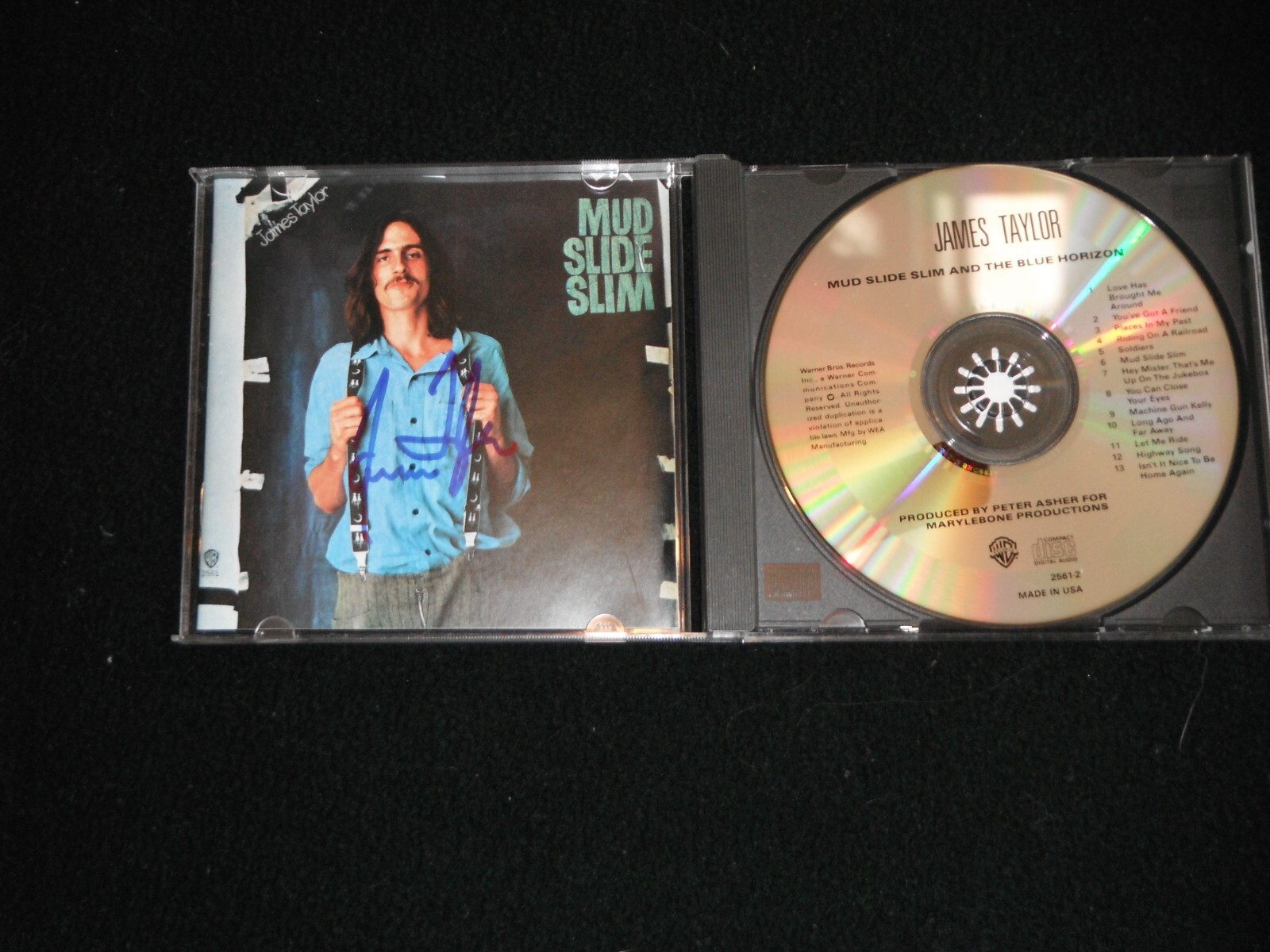 JAMES TAYLOR SIGNED MUD SLIME SLIM AND THE BLUE HORIZON CD COVER