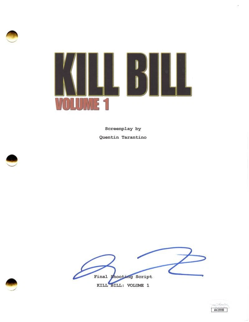 Quentin Tarantino Signed Autograph Kill Bill Vol1 Movie Script Screenplay w/ JSA