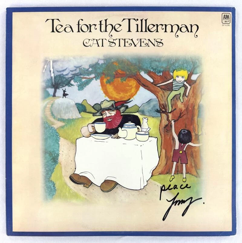 YUSUF ISLAM / CAT STEVENS SIGNED AUTOGRAPH ALBUM VINYL RECORD TEA TILLERMAN BAS COLLECTIBLE MEMORABILIA