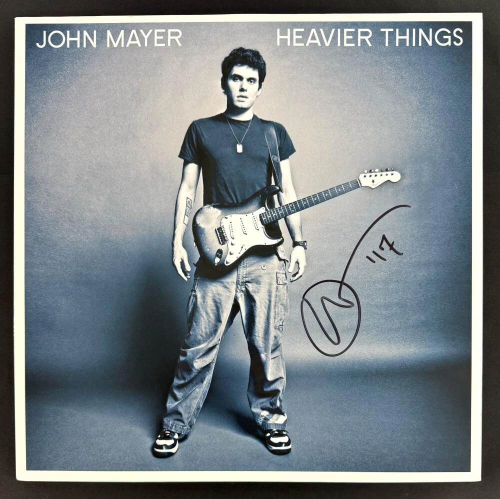 John Mayer Signed Autograph Album Vinyl Record LP - Heavier Things Beckett JSA