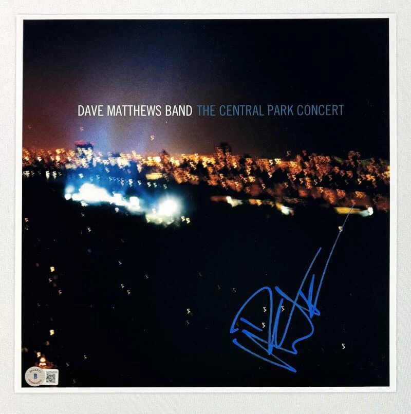 Dave Matthews Signed Autograph 12x12 The Central Park Concert Album Flat Beckett
