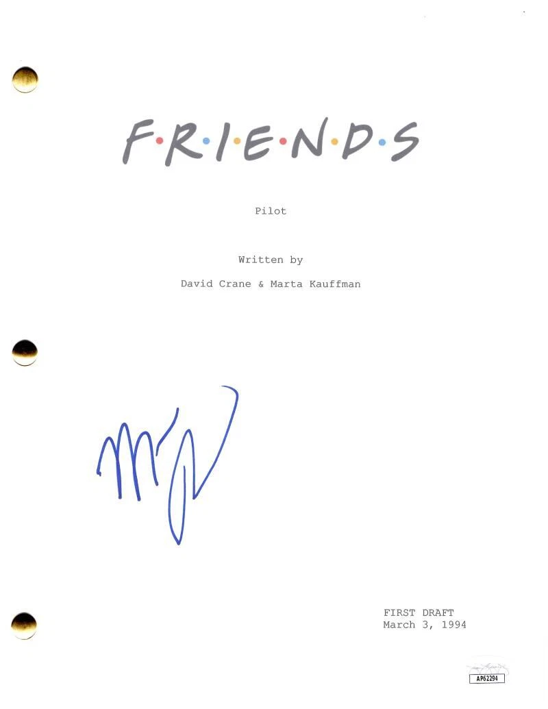 Matthew Perry Signed Autograph Friends Full Pilot Script - Chandler Bing JSA COA