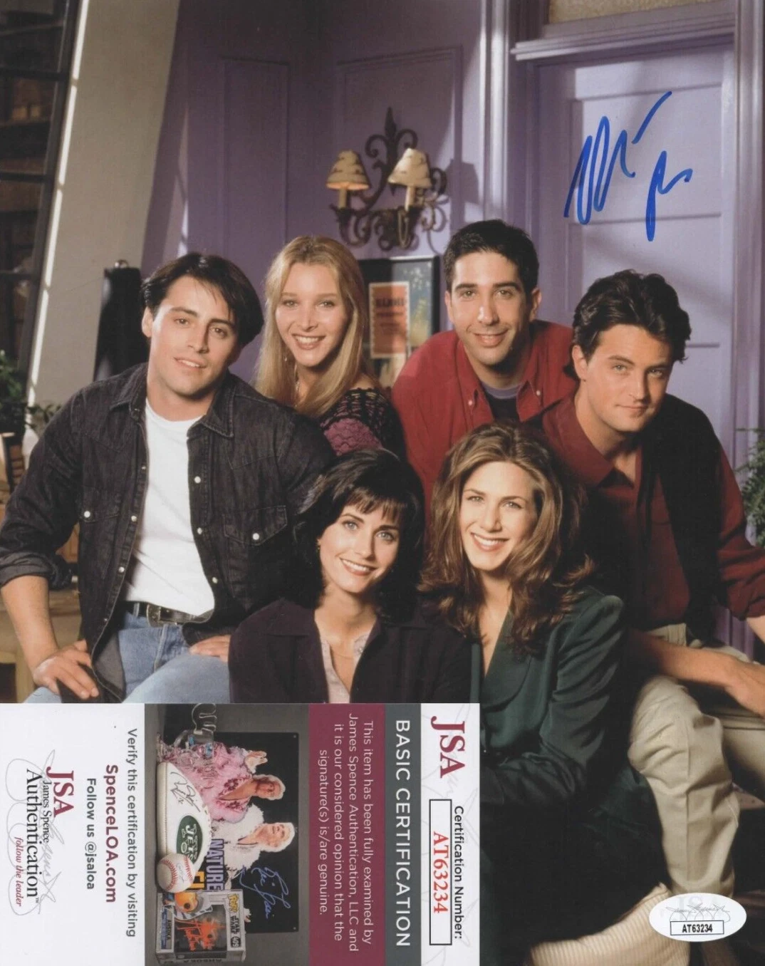 Matthew Perry Signed 8x10 Photo w/ JSA COA #AT63234 Friends Chandler Bing