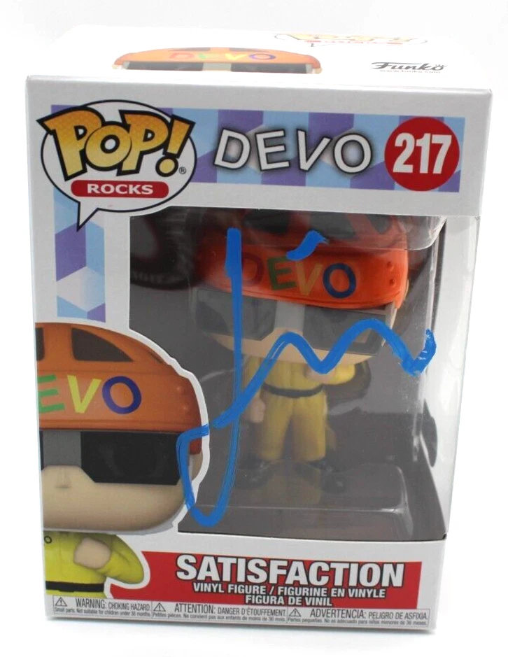 Gerald Casale Signed Devo Satisfaction Funko Pop 217 w/Beckett COA BM98977