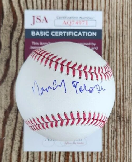 Nancy Pelosi Signed OMLB Baseball w/ JSA COA #AQ74971 Fmr Speaker of the House