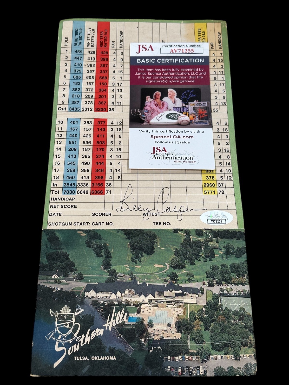 Billy Casper PGA Masters Golf Rare Signed Autograph Southern Hills Scorecard JSA