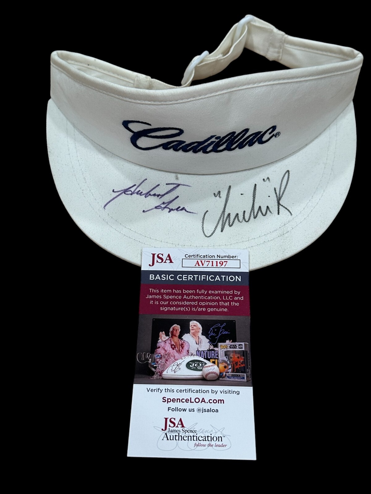 Hubert Green Chi Chi Rodriguez PGA Golf HOF Signed Autograph Cap Visor JSA