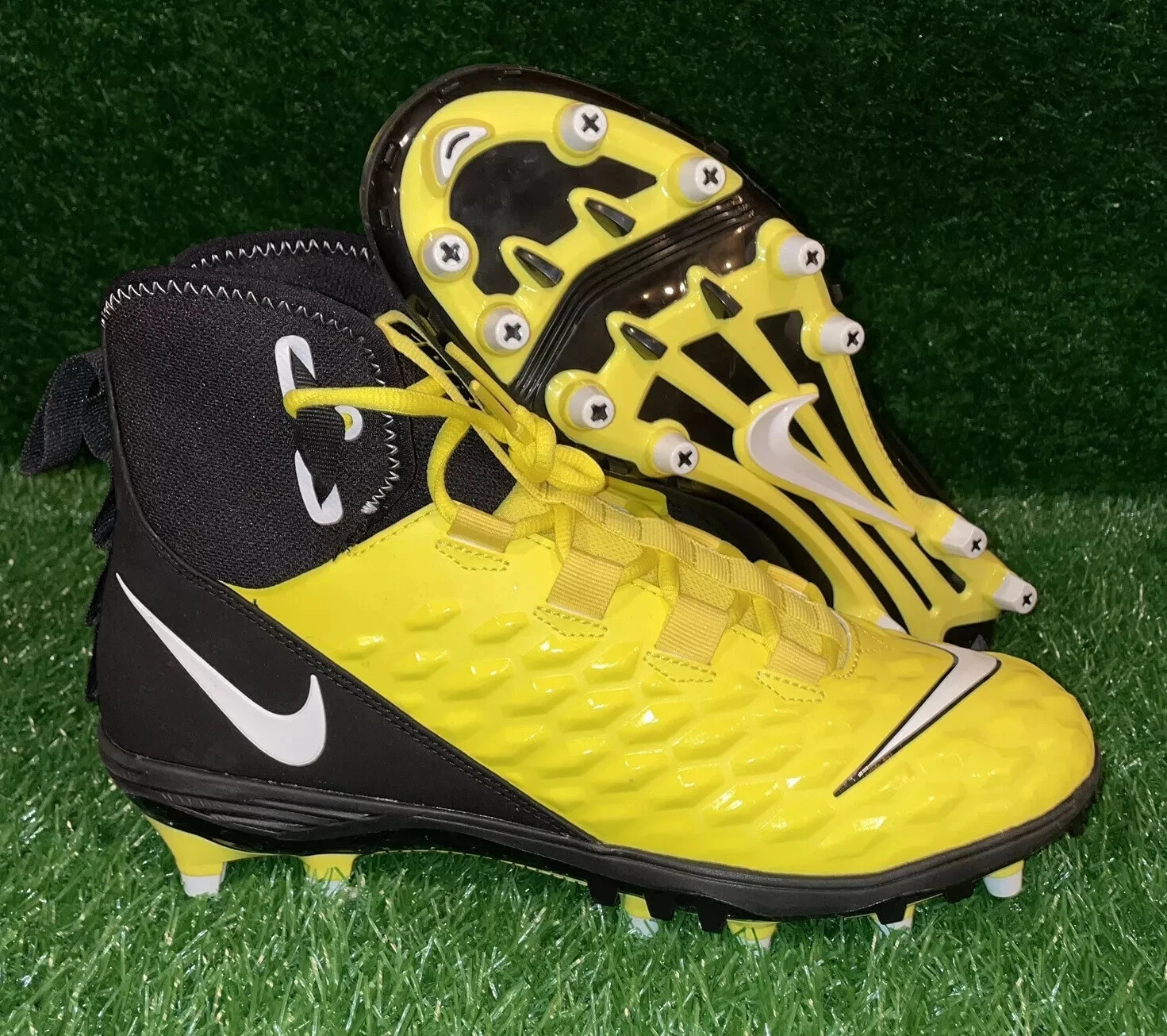 Nike Force Savage Varsity 2 Black Yellow Football Cleats Size 10 AQ8155-701 New