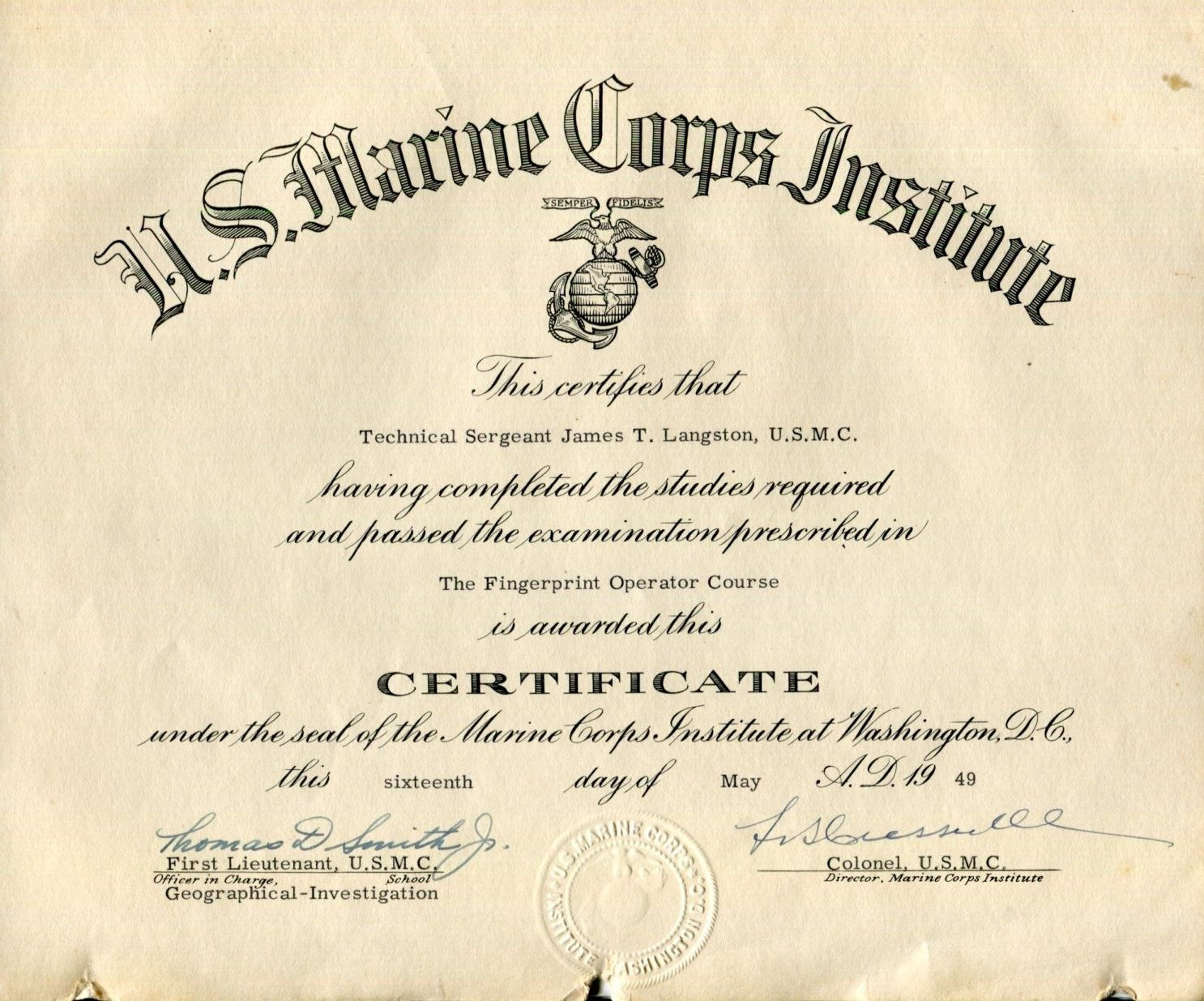 General Leonard B. Cresswell 1st Marines Guadalcanal Navy Cross Signed Autograph