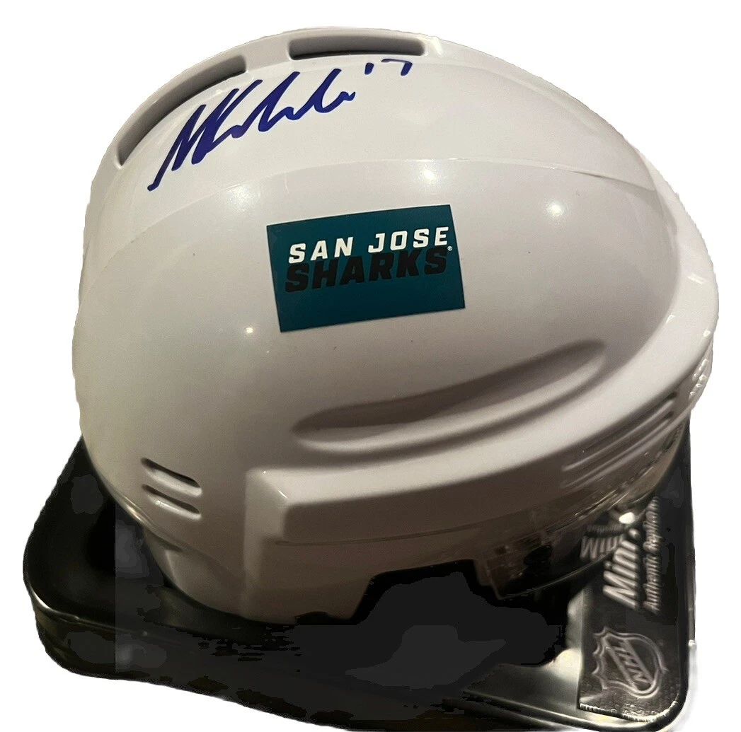 Macklin Celebrini Signed (San Jose Sharks) Mini Hockey Helmet JSA AJ47079