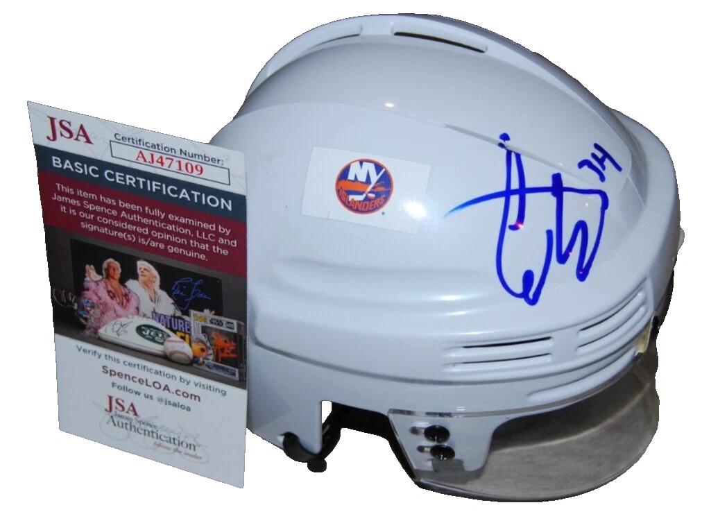 COLE EISERMAN signed (NEW YORK ISLANDERS) Mini Hockey Helmet JSA AJ47109