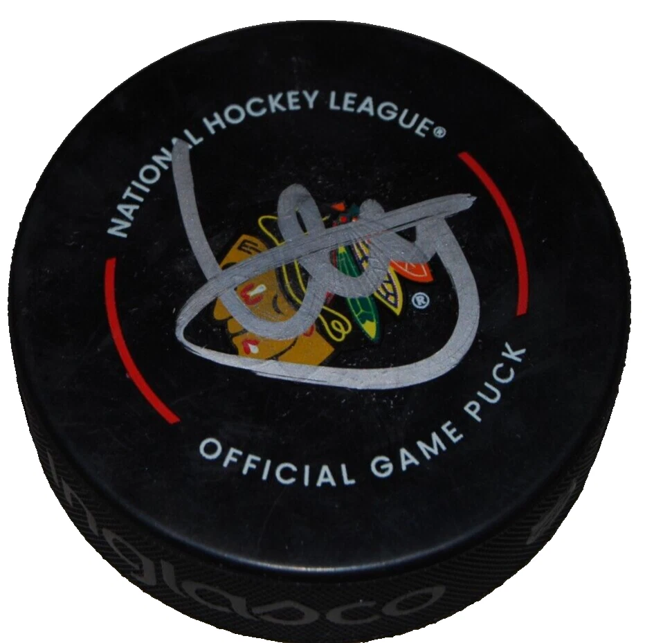 ARTYOM LEVSHUNOV signed (CHICAGO BLACKHAWKS) official game puck PSA/DNA AQ25935