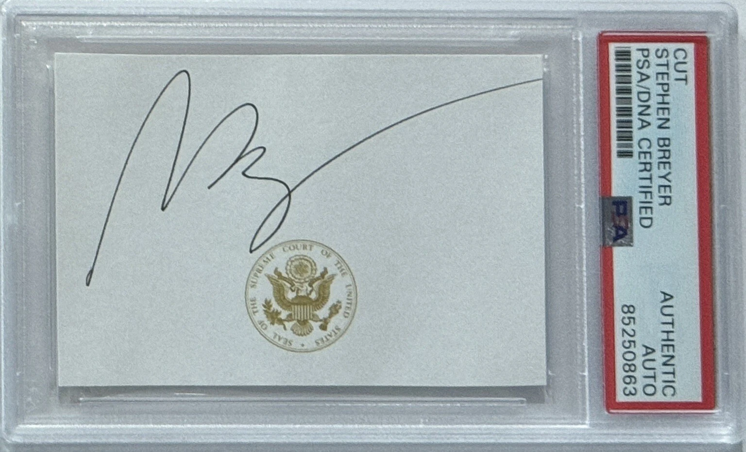 SUPREME COURT JUSTICE STEPHEN BREYER SIGNED CUT SIGNATURE AUTOGRAPH PSA DNA AUTO