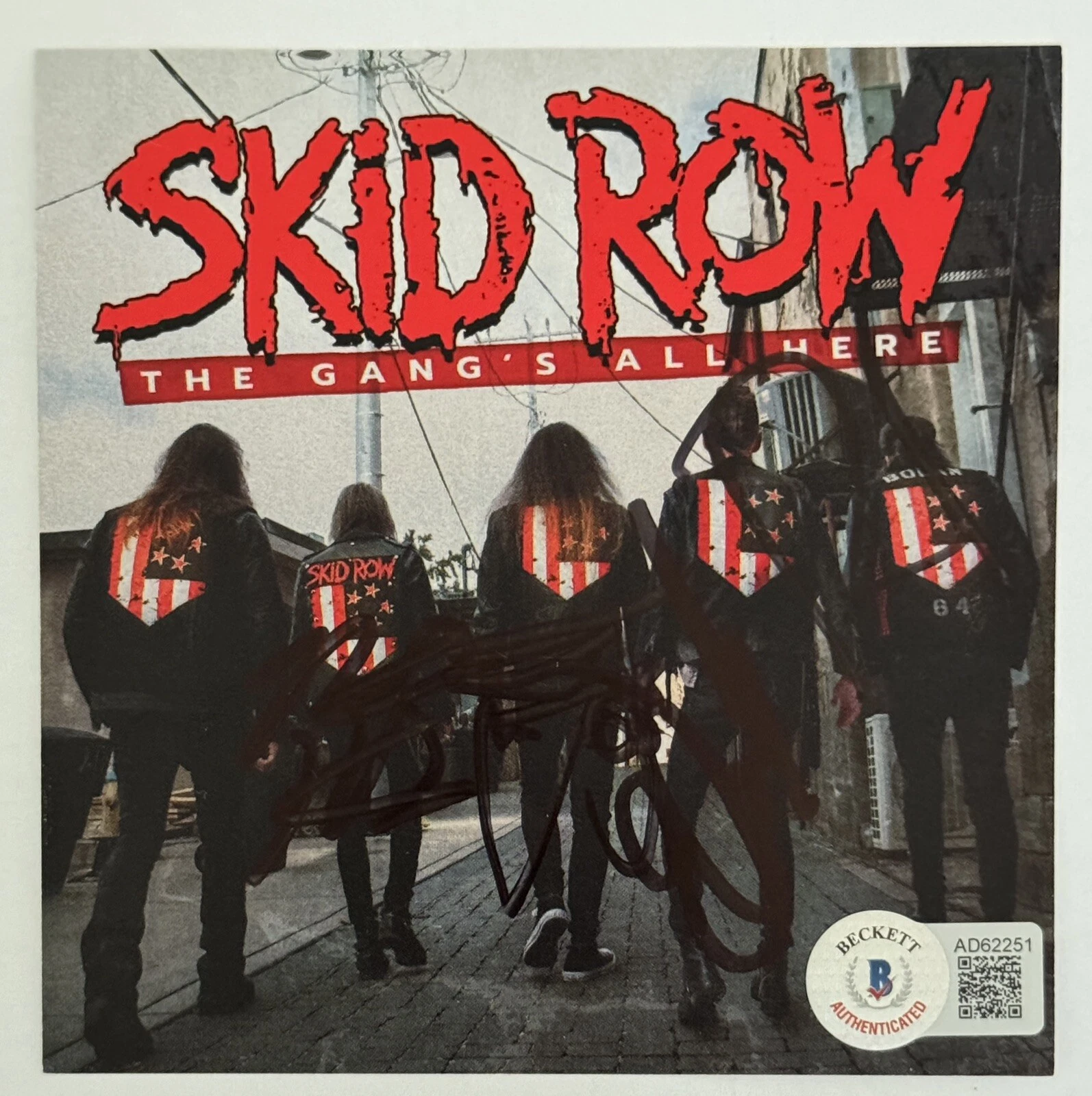 4X BAND SIGNED SKID ROW GANGS ALL HERE AUTOGRAPHED CD ART INSERT BAS BECKETT COA COLLECTIBLE MEMORABILIA