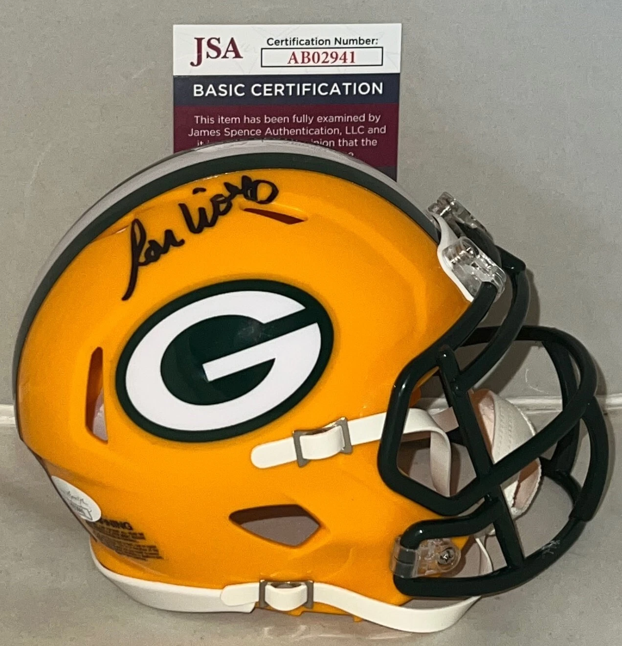 Ron Wolf signed Green Bay Packers Speed mini helmet autographed JSA