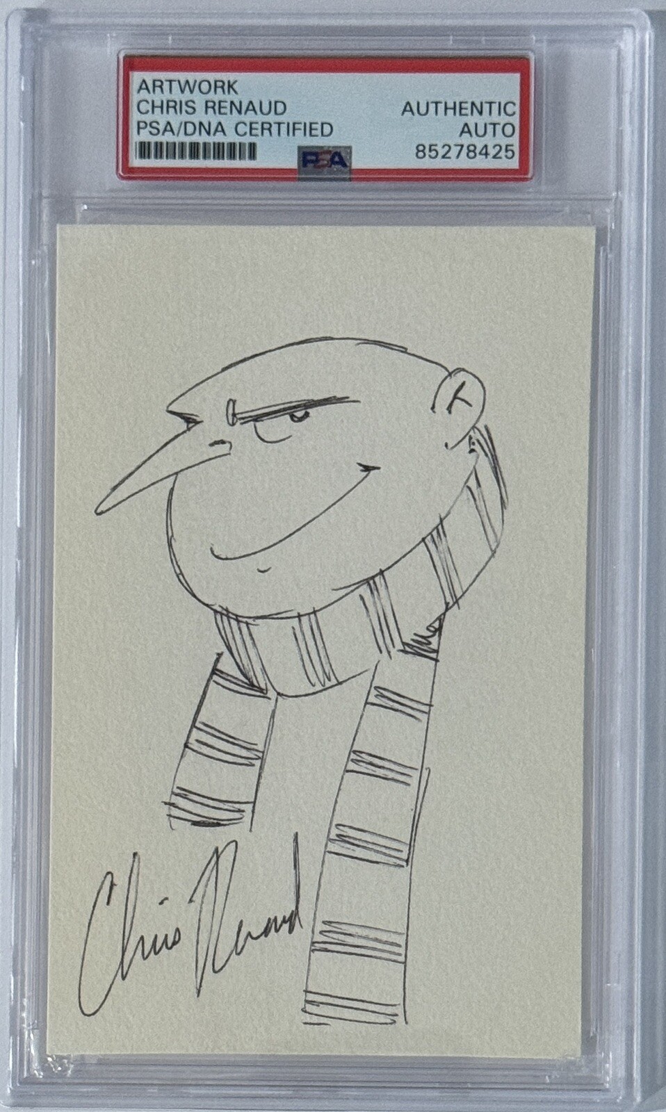 FELONIOUS GRU DESPICABLE ME ARTWORK DRAWING SIGNED CHRIS RENAUD PSA DNA COA COLLECTIBLE MEMORABILIA