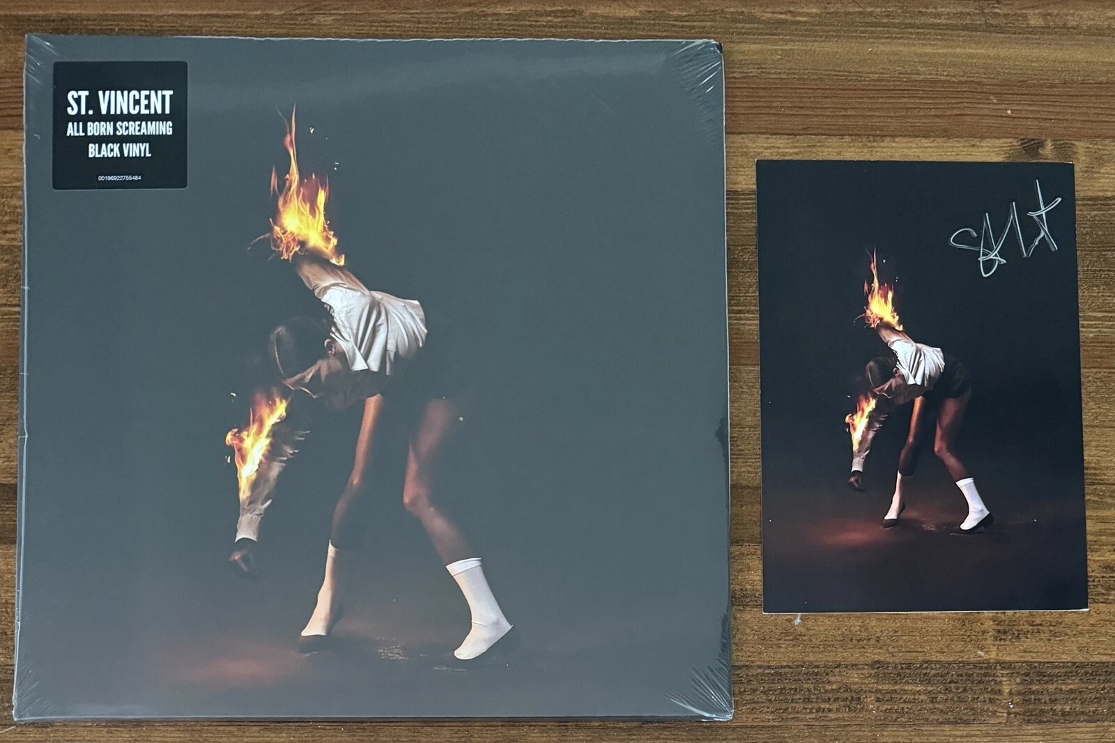 ST VINCENT ALL BORN SCREAMING VINYL LP & PSA DNA COA SIGNED AUTOGRAPHED PICTURE