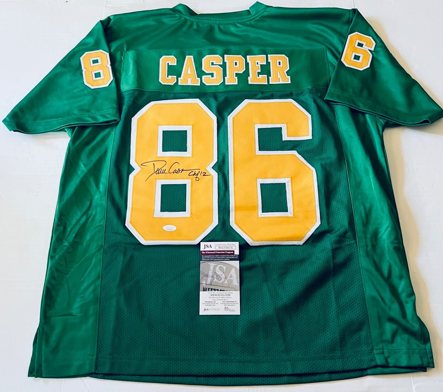 Dave Casper Notre Dame Fighting Irish signed Custom jersey W/ HOF JSA Witnessed