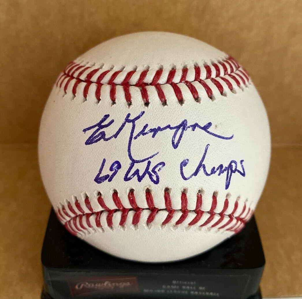 ED KRANEPOOL METS 69 WS CHAMPS SIGNED AUTOGRAPHED M.L. BASEBALL BAS BECKETT *