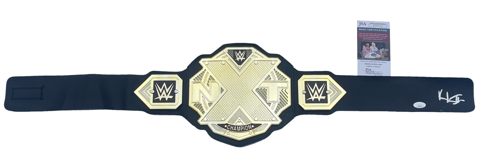 KEITH LEE SIGNED WWE NXT CHAMPIONSHIP TOY BELT JSA COA AEW DYNAMITE RAMPAGE DARK COLLECTIBLE MEMORABILIA