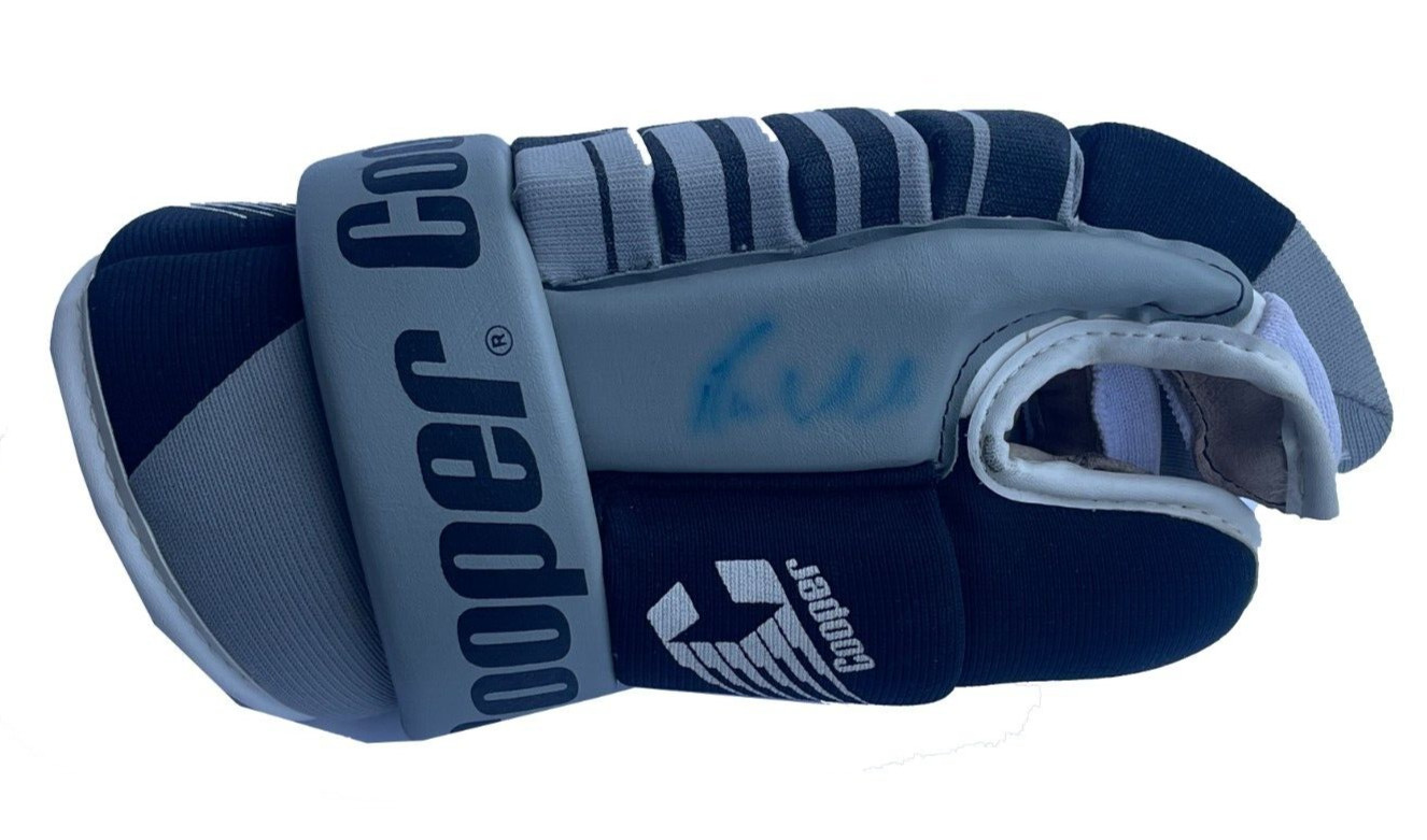 Bernie Nicholls Signed Vintage Los Angeles Kings Cooper Glove JSA COA