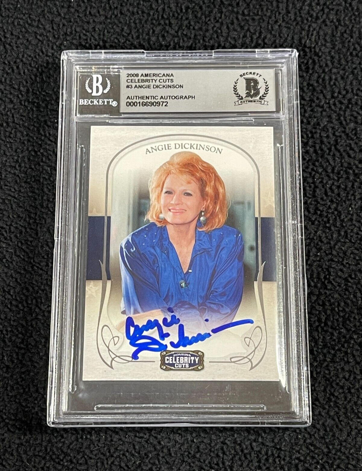 Angie Dickinson Signed 2008 Americana Card #3 Police Woman Beckett Auto 10