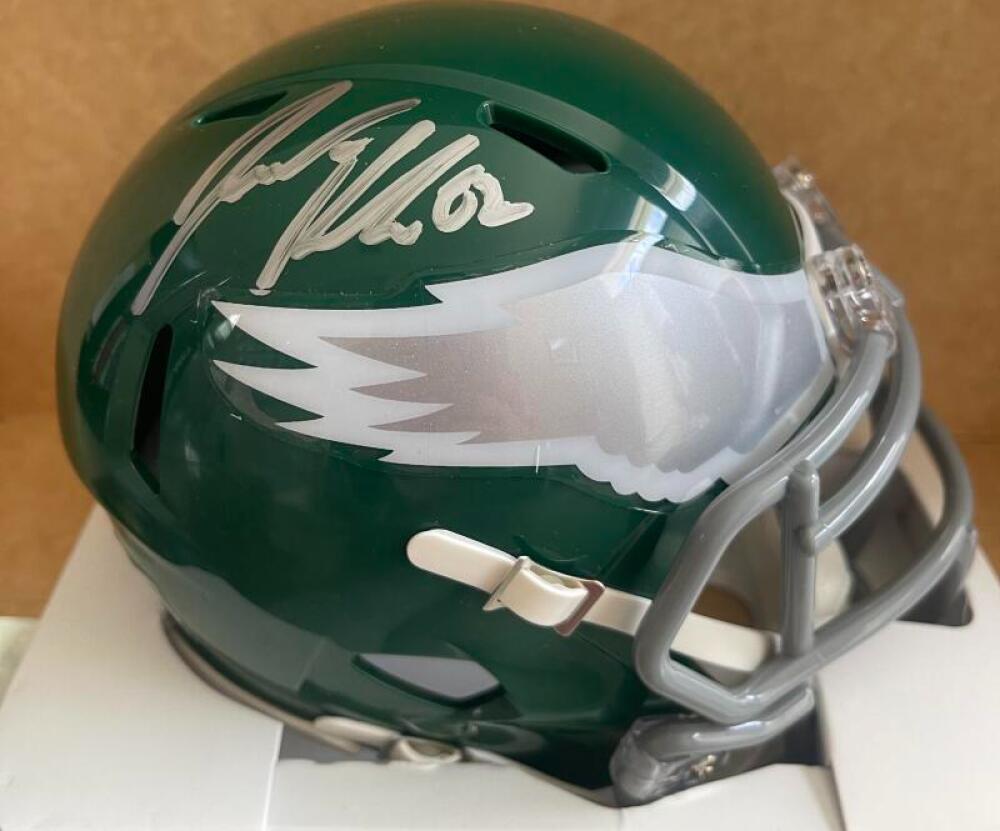 JASON KELCE EAGLES SIGNED AUTOGRAPHED THROWBACK MINI HELMET WITNESS PSA