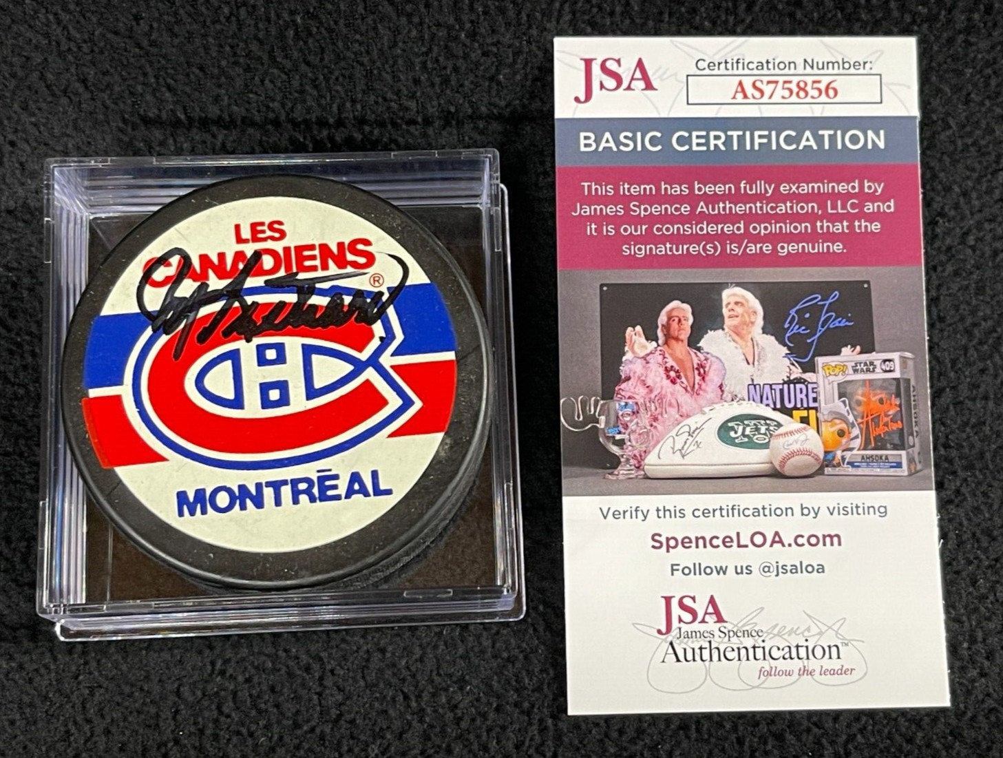 Maurice Richard Signed Montreal Canadiens Smyth Official Game Puck JSA COA