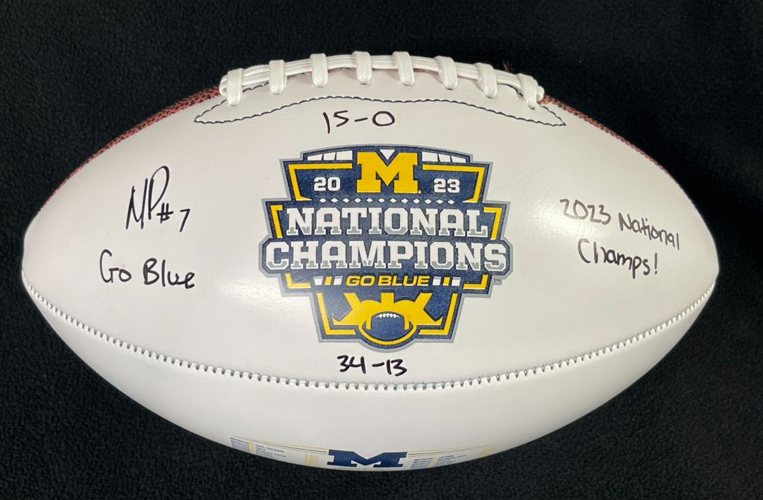 Makari Paige Signed Inscribed Michigan Wolverines National Champs Football