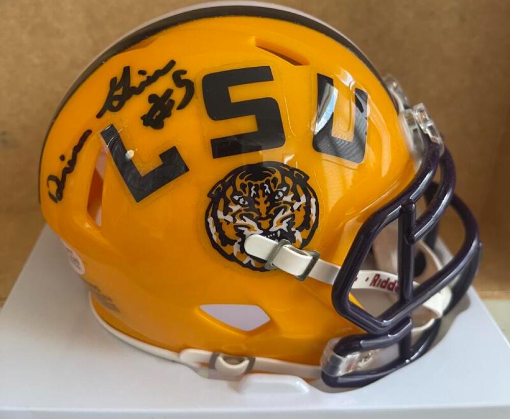 DERRIUS GEISE LSU SIGNED AUTHENTIC MINI HELMET BECKETT