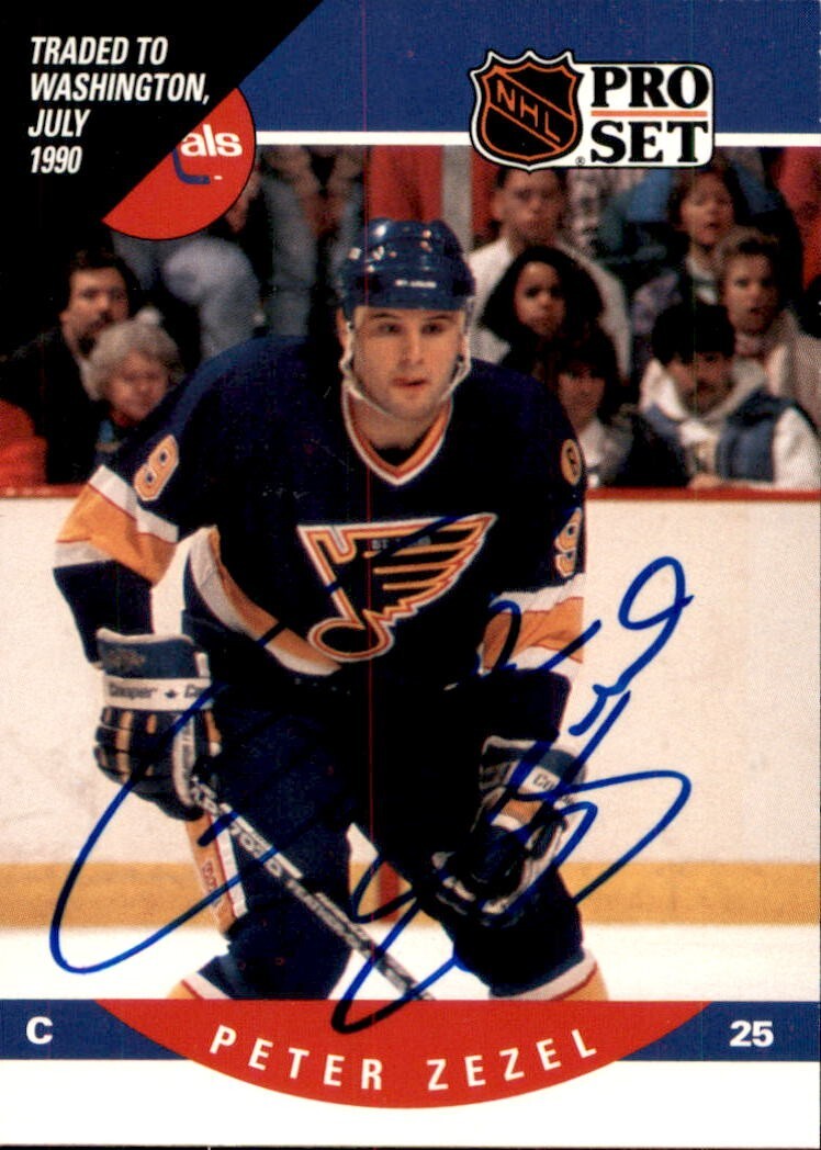 Peter Zezel Signed 1990/91 Pro Set Card #556 Washington Capitals