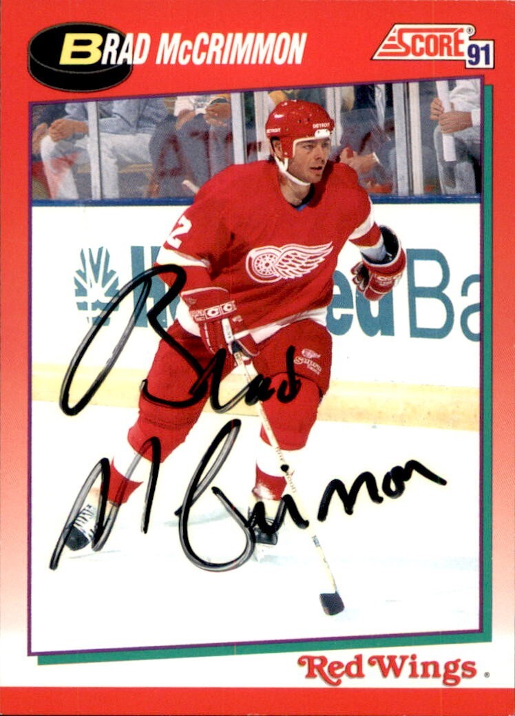 Brad McCrimmon Signed 1991/92 Score Card #16 Detroit Red Wings