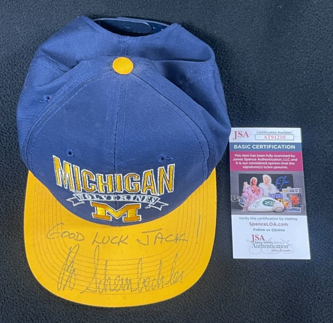 Bo Schembechler Signed & Inscribed Vintage Michigan Wolverines Hat JSA COA