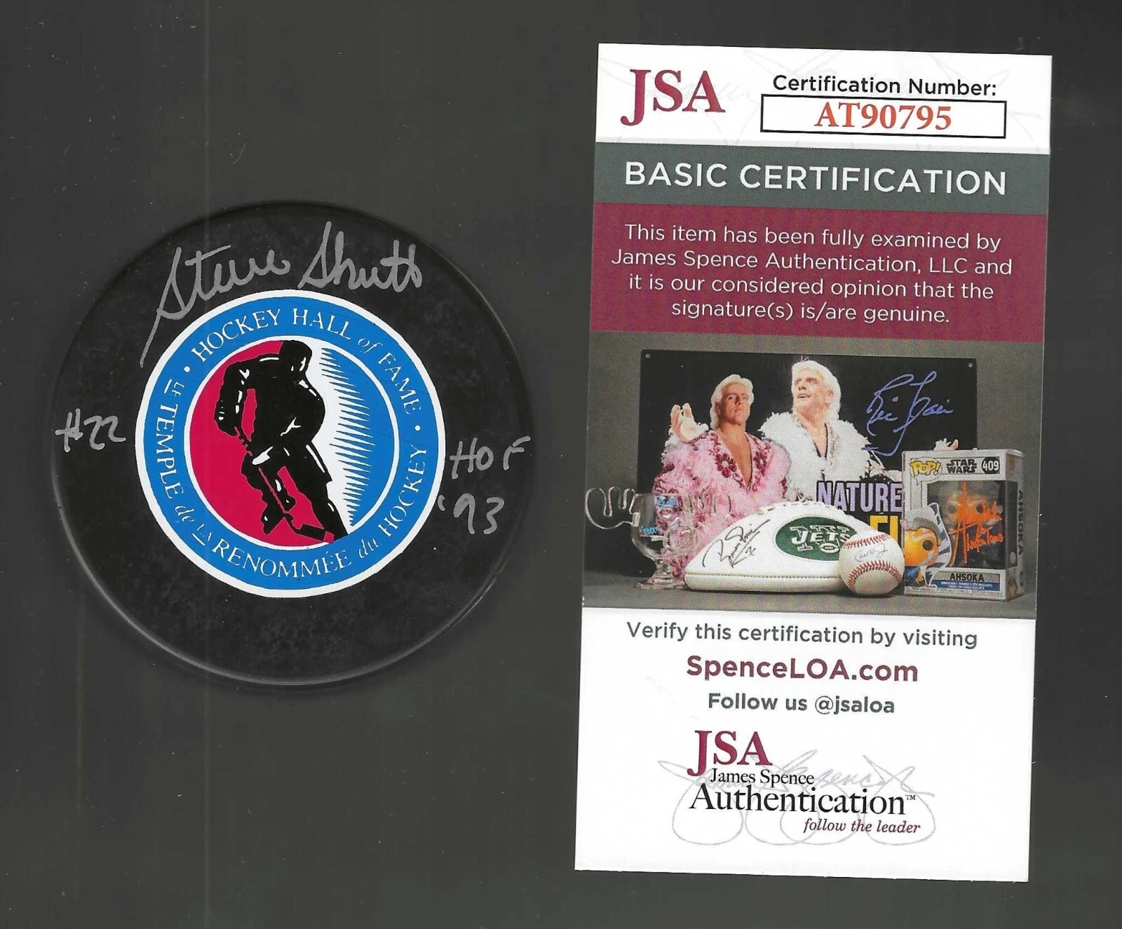 Steve Shutt Signed & Inscribed Montreal Canadiens Hockey Hall Of Fame Puck JSA