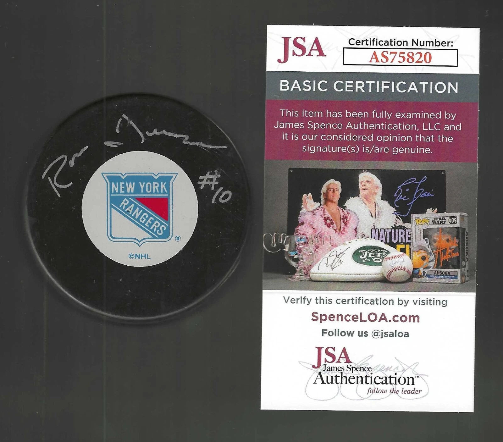 Ron Duguay Signed New York Rangers Puck JSA COA