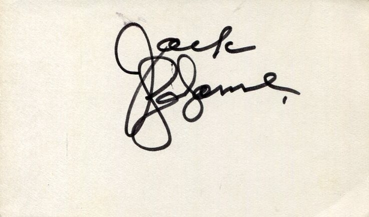Jack LaLanne Fitness Guru Exercise Nutritional Expert Signed Autograph Card