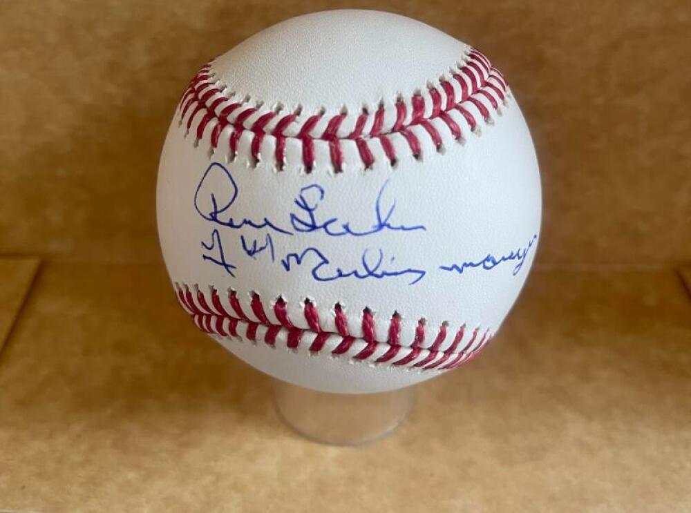 RENE LACHEMAN 1ST MARLINS MANAGER SIGNED AUTOGRAPHED M.L. BASEBALL