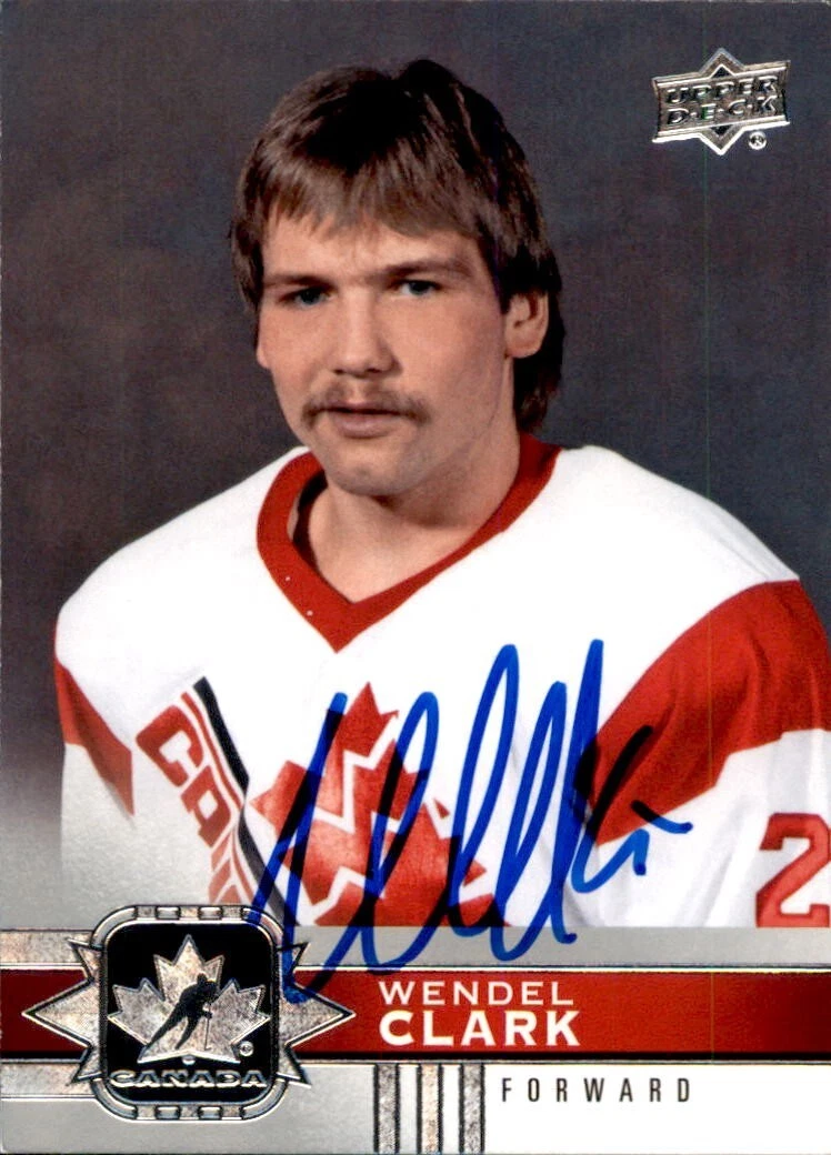 Wendell Clark Signed 2017/18 Upper Deck Team Canada Card #94 Toronto Maple Leafs