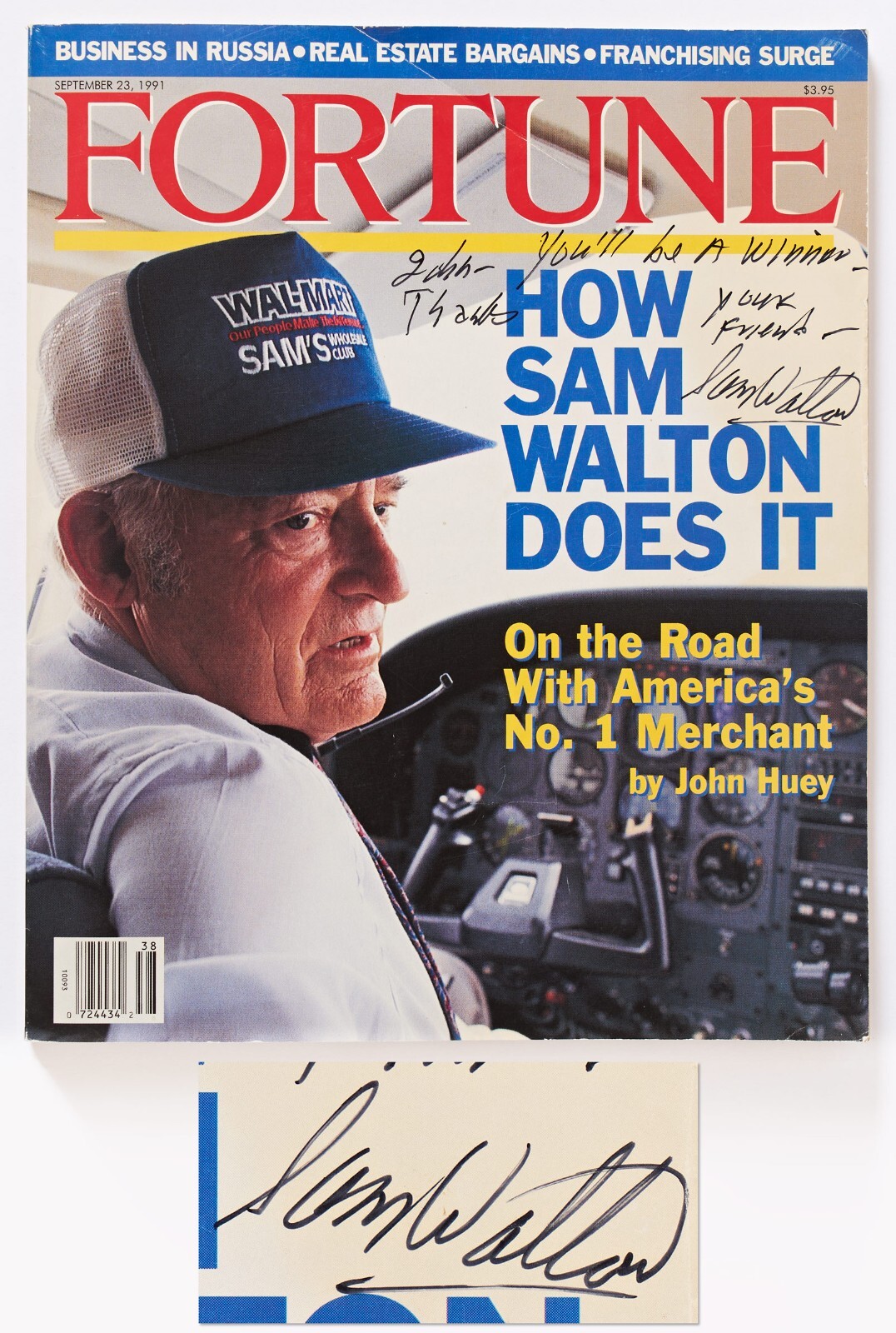 Sam Walton Walmart Billionaire Signed Autograph Photo Fortune Magazine PSA DNA
