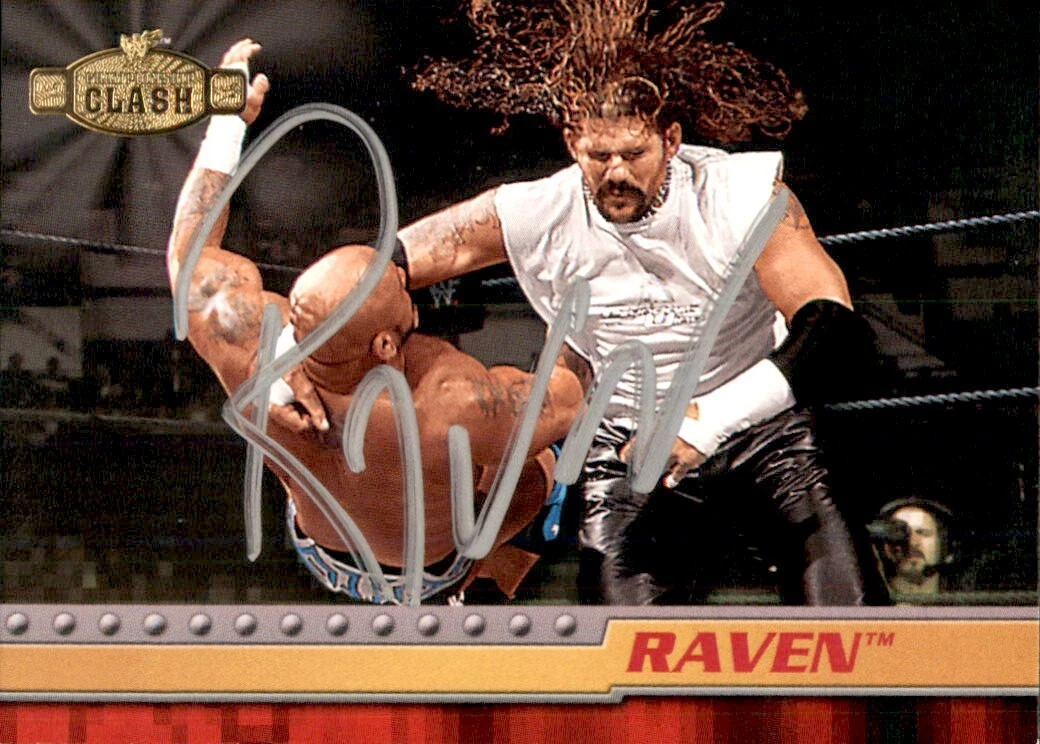 Raven Signed 2001 Fleer WWF Clash Card #17 WWE