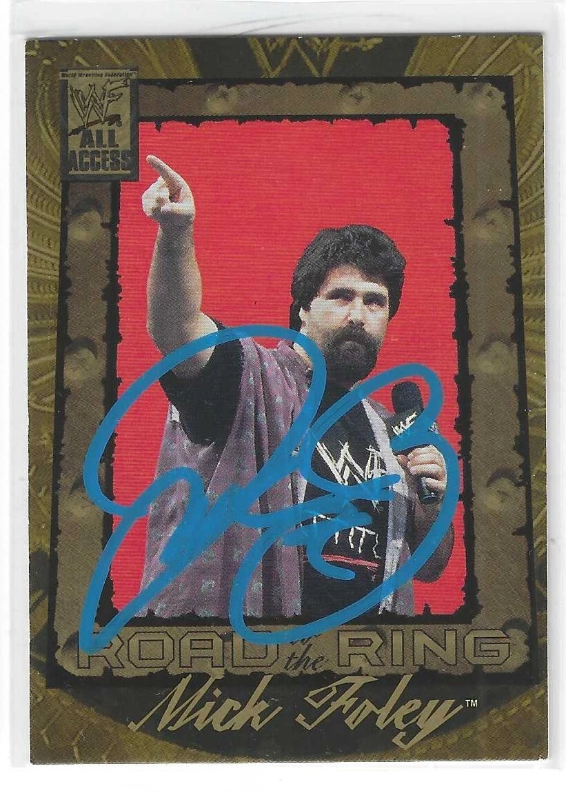 Mick Foley Signed 2002 Fleer WWF All Access Card #98 WWE