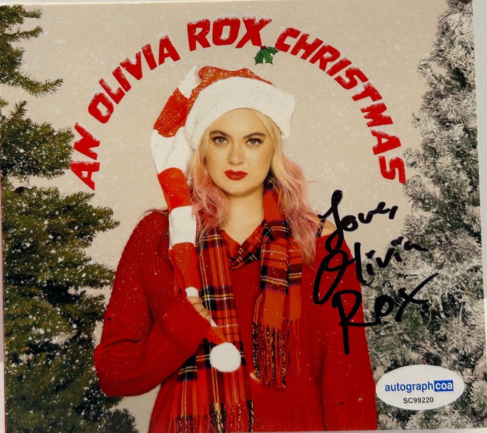 OLIVIA ROX & WARREN HILLSigned Autograph An Olivia Rox Christmas CD Cover ACOA