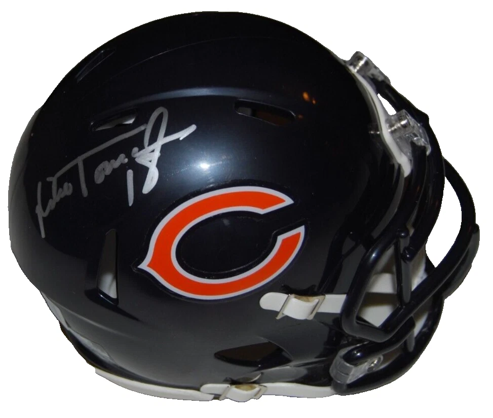 MIKE TOMCZAK signed (CHICAGO BEARS) mini football helmet BECKETT BAS BP30750